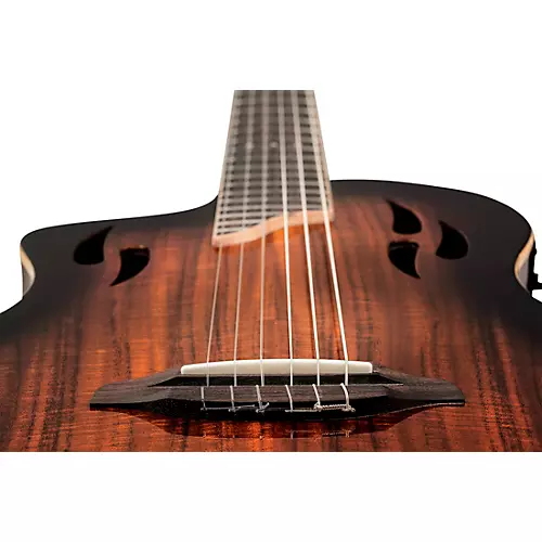 Ortega TourPlayer Deluxe Left-Handed Nylon-String Acoustic-Electric Guitar Tobacco Burst