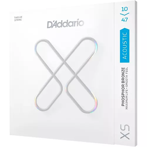 D'Addario XS Acoustic Phosphor Bronze Strings, 12-String Light (10-47)