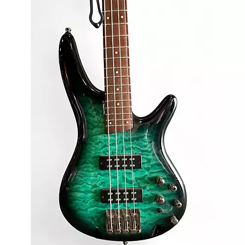 Used Ibanez SR400EQM Emerald Green Electric Bass Guitar Emerald Green