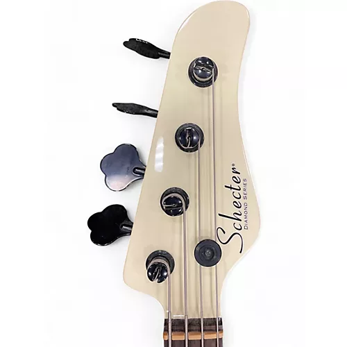 Used Schecter Guitar Research P4 Antique White Electric Bass Guitar Antique White