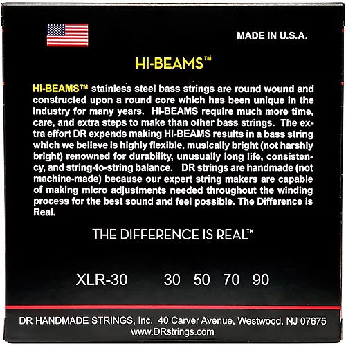 DR Strings Hi-Beams 4-String Bass Strings Extra Lite (30-90)
