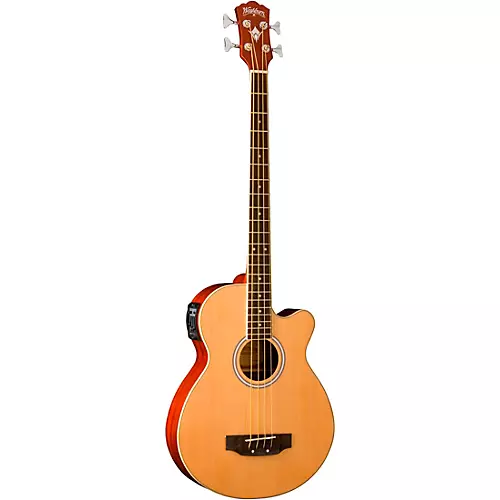 Washburn AB5 Cutaway Acoustic Electric Bass Guitar Natural