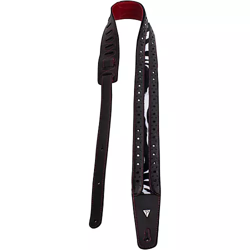 Perri's Italian Leather Guitar Strap Oxford - Blk/Teal 2.5 in.