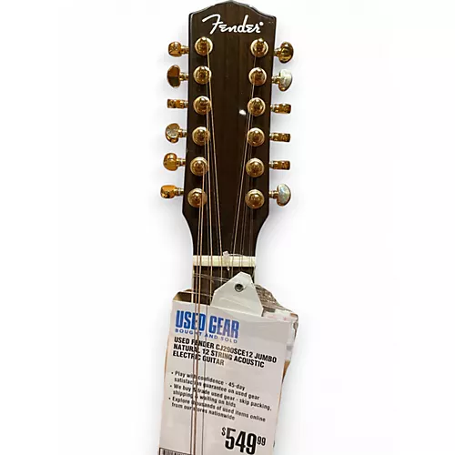 Used Fender CJ290SCE12 Jumbo Natural 12 String Acoustic Electric Guitar Natural