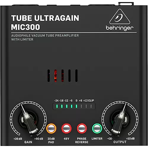 Behringer MIC300 Audiophile Vacuum Tube Preamplifier with Limiter