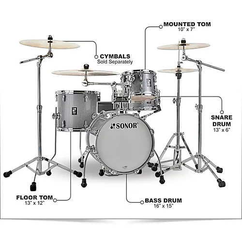 SONOR AQ2 Safari Maple 4-Piece Shell Pack Transparent Black