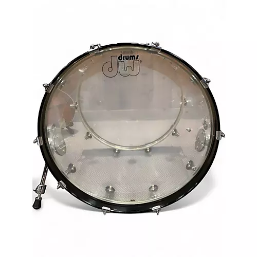 Used DW 8 Piece Design Series Acrylic Clear Drum Kit Clear