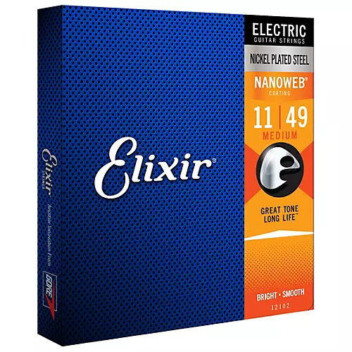Elixir Electric Guitar Strings with NANOWEB Coating, Medium (.011-.049) 2-Pack