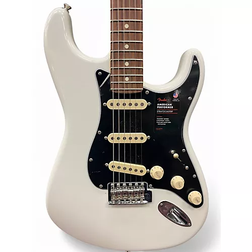 Used Fender American Performer Stratocaster SSS Alpine White Solid Body Electric Guitar Alpine White