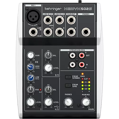 Behringer XENYX 502S 5-Channel Analog Mixer With USB