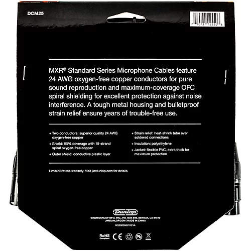 MXR XLR Microphone Cable 5 ft. Black