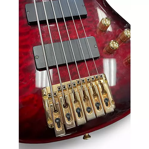 Used Aio WOLF KTB-6 Red Electric Bass Guitar Red