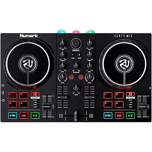Numark Party Mix Live DJ Controller Bundle With Professional Headphones