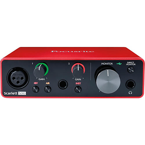 Focusrite Scarlett Solo USB Audio Interface Gen 3 With TASCAM TH-200X Studio Headphones Bundle