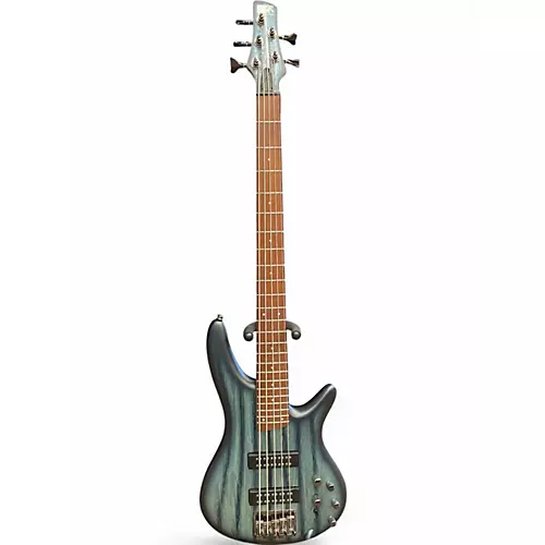 Used Ibanez SR305 5 String Blue Electric Bass Guitar Blue