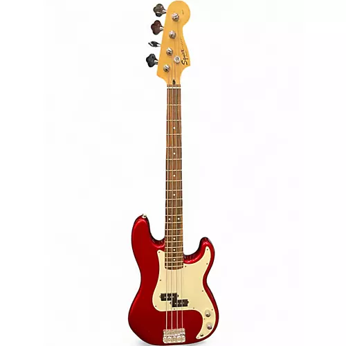 Used Squier Precision Bass Red Electric Bass Guitar Red