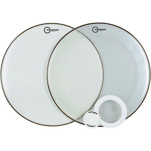 Aquarian Force Series Bass Drum Head Pak Black 22 in.