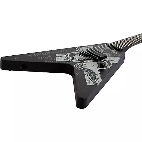 Schecter Guitar Research Chris Howorth V-7 Snake Cross Electric Guitar Satin Black