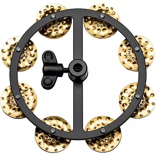 MEINL Headliner Series Hand Hammered Brass Jingles Hi-Hat Tambourine Single Row