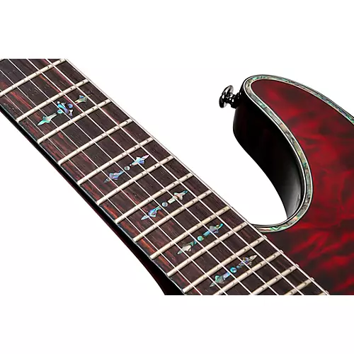 Schecter Guitar Research Hellraiser C-1 With Floyd Rose Sustaniac Left-Handed Electric Guitar Black Cherry