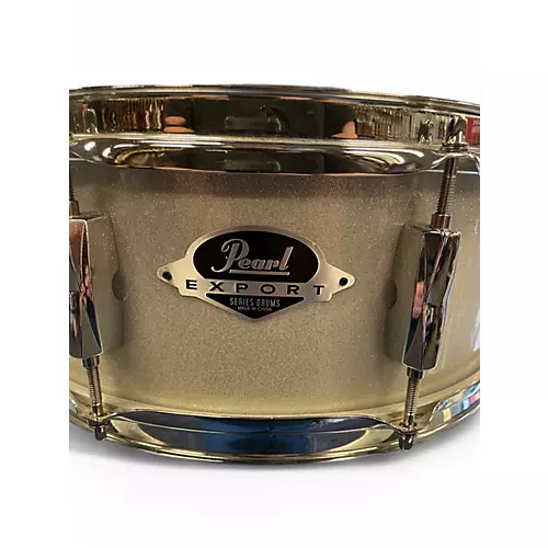 Used Pearl 14in EXPORT SERIES SNARE Silver Sparkle Drum Silver Sparkle 33