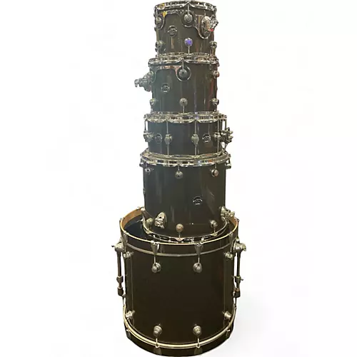 Used DW 5 Piece Performance Series Pewter Sparkel Drum Kit Pewter Sparkel