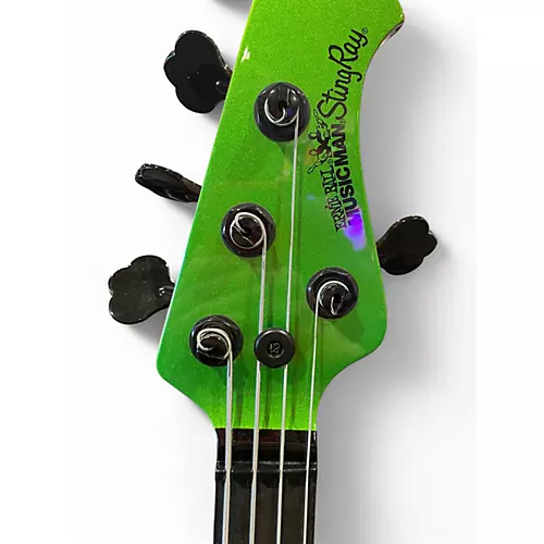 Used Ernie Ball Music Man Stingray HH 4 String Kiwi Green Electric Bass Guitar Kiwi Green