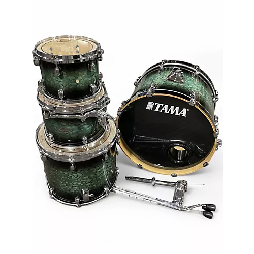 Used TAMA 4 Piece Starclassic Performer Molten Steel Blue Burst Drum Kit Molten Steel Blue Burst