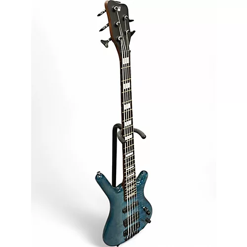 Used Warwick Corvette Double Buck 5 String Trans Blue Electric Bass Guitar Trans Blue