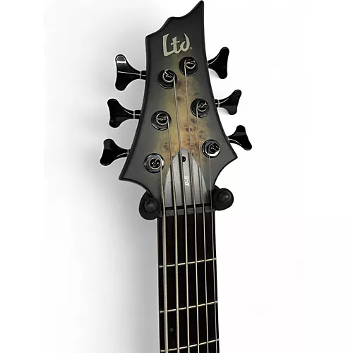Used ESP LTD D6 6 String black natural Electric Bass Guitar black natural