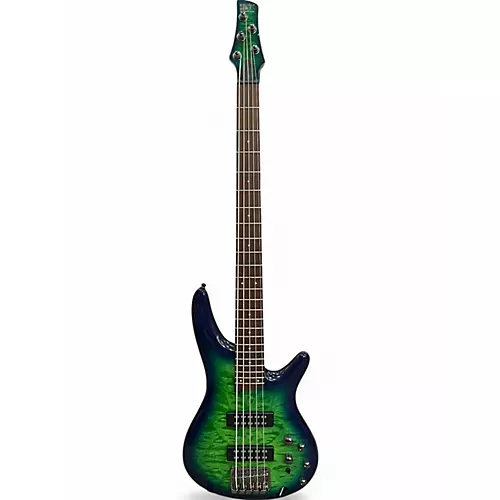 Used 2022 Ibanez SR405 5 String BLUE GREEN BURST Electric Bass Guitar BLUE GREEN BURST