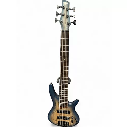 Used Ibanez SR606E Blue Electric Bass Guitar Blue