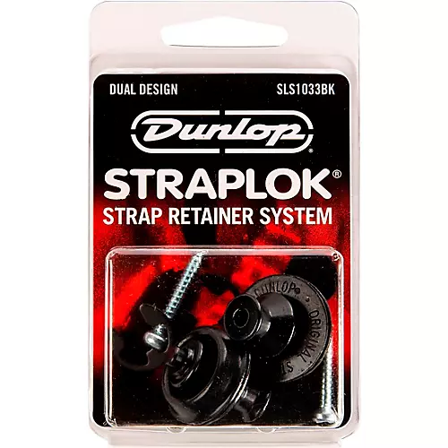 Dunlop Dual-Design Straplok System Black Chrome