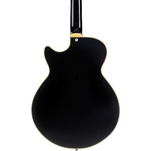 D'Angelico Excel SS Tour Semi-Hollow Electric Guitar With Supro Bolt Bucker Pickups and Stopbar Tailpiece Solid Black