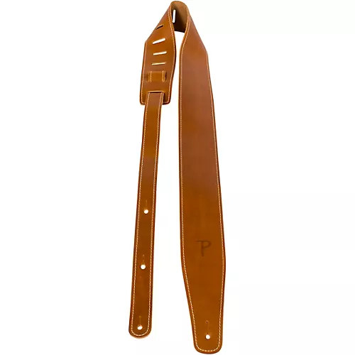Perri's Oil Leather Guitar Strap With Contrast Stitching Tan 2.5 in.