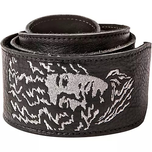 Dunlop Authentic Hendrix 68 Shrine Series BMF Leather Guitar Strap Black 2.5 in.