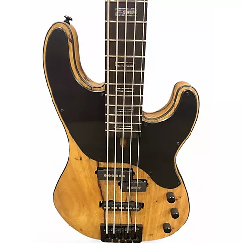 Used Schecter Guitar Research Model T 5 black limba Electric Bass Guitar black limba