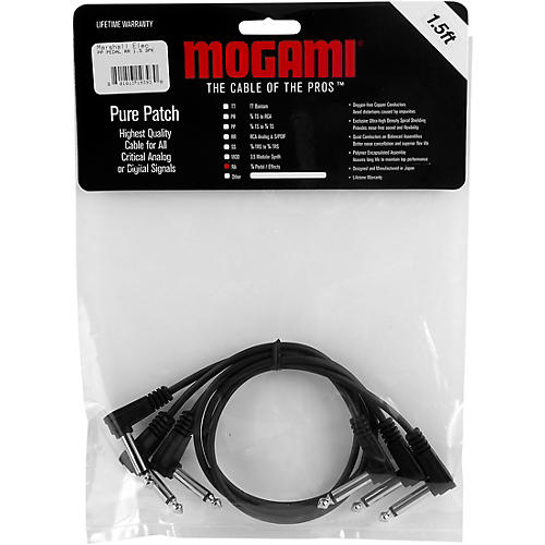 Mogami Pure Patch Pedal/Effects Cables 3-Pack 18 in.