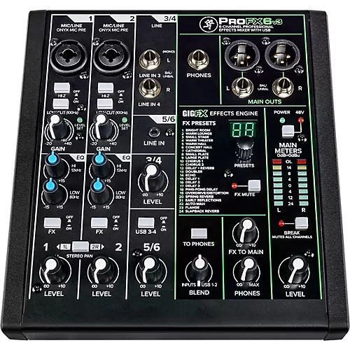 Mackie ProFX6v3 6-Channel Professional Effects Mixer With USB