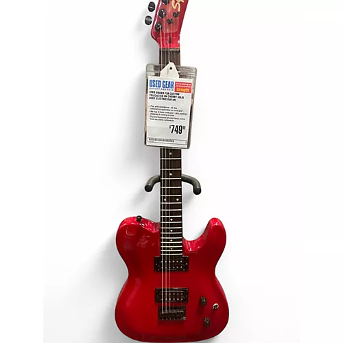 Used Squier FSR Custom Telecaster HH Cherry Solid Body Electric Guitar Cherry