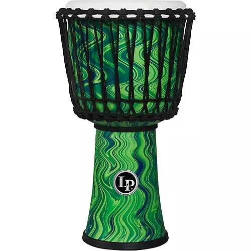 LP World 10 inch Rope Tuned Circle Djembe Black