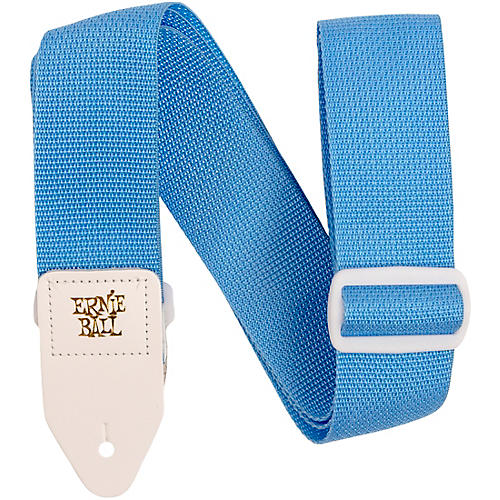 Ernie Ball Polypro White Leather Guitar Strap White