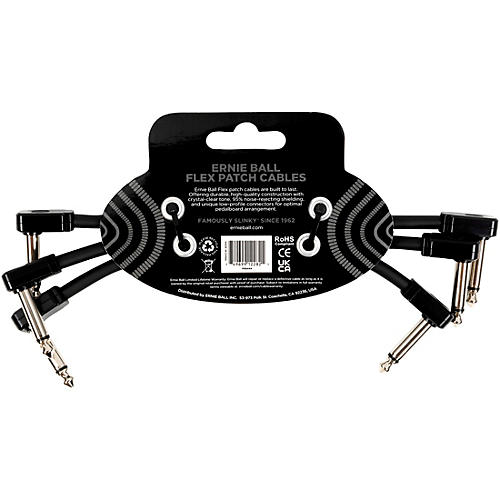 Ernie Ball Flex Patch Cable - 3 Pack 3 in. Blue