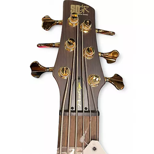 Used Ibanez PRESTIGE SR5006E Natural Electric Bass Guitar Natural