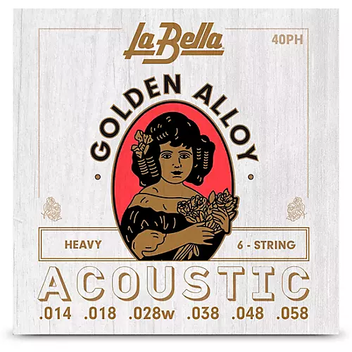 LaBella Golden Alloy 6-String Acoustic Guitar Strings Regular (13 - 54)