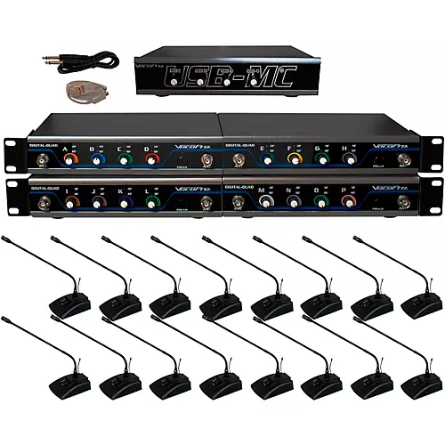 VocoPro USB-CONFERENCE-16 16-User Wireless Microphone/USB Interface Package, 902-927.2mHz