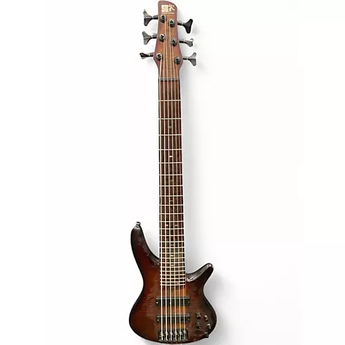 Used Ibanez SR876 Brown Electric Bass Guitar Brown