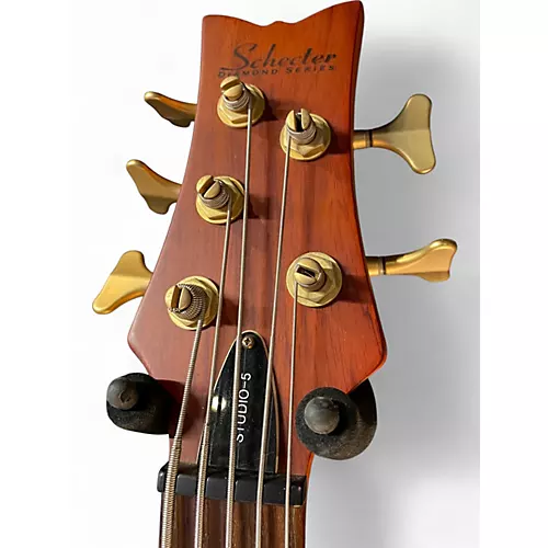 Used Schecter Guitar Research Stiletto Studio 5 String Satin Honey Electric Bass Guitar Satin Honey