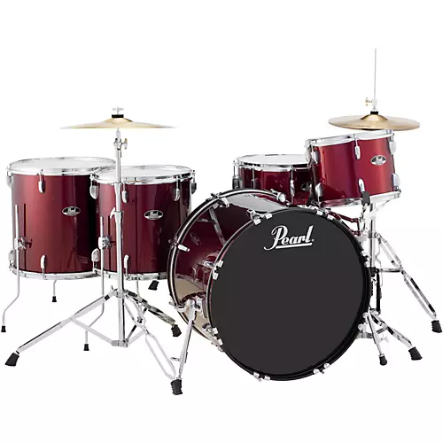 Pearl Roadshow 5-Piece Rock Drum Set Jet Black