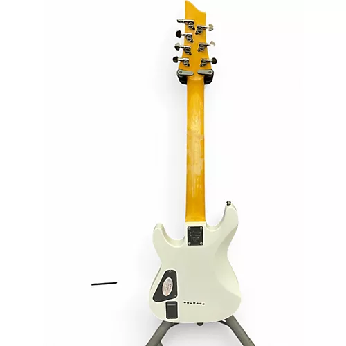 Used Schecter Guitar Research Demon 7 String white Solid Body Electric Guitar white